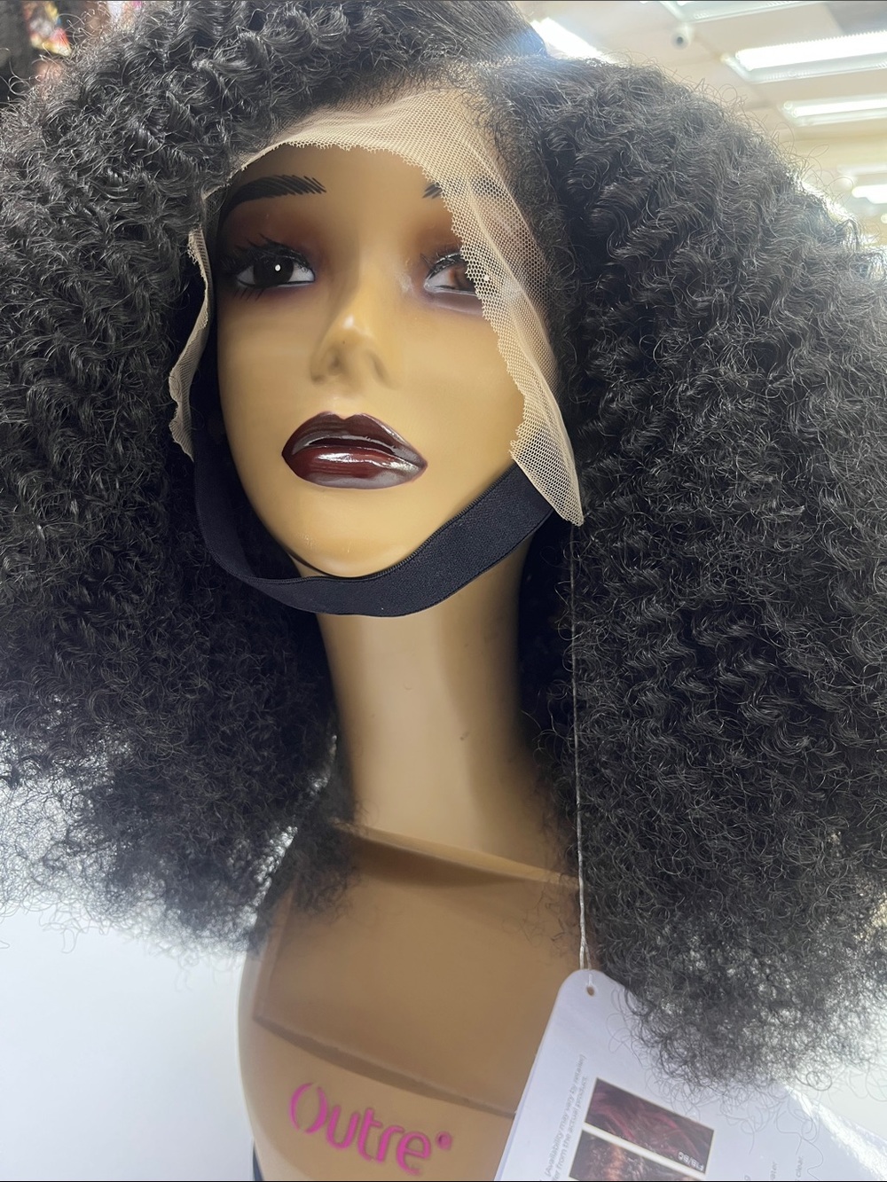 Black Mongolian Curly Lace Front Wig - Natural Afro Texture